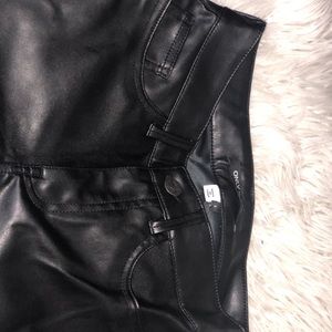 Only Blu Denim Vegan Leather Pants